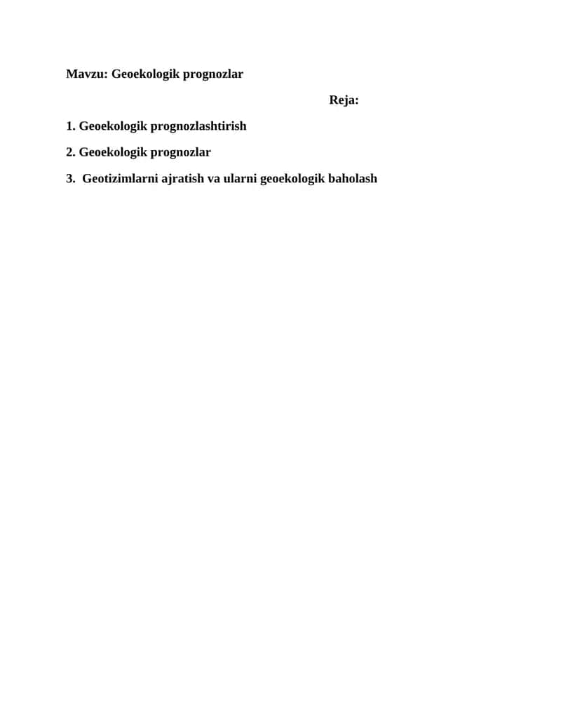Geoekologik prognozlar 1