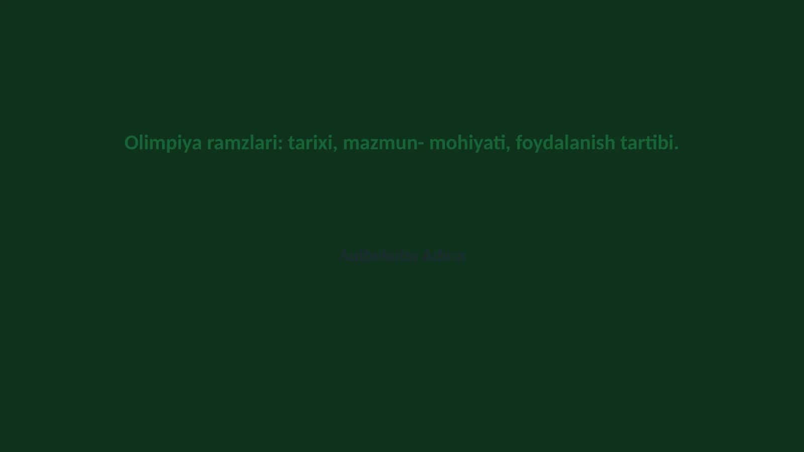 Olimpiya Ramzlari: Tarix va Mazmuni 1