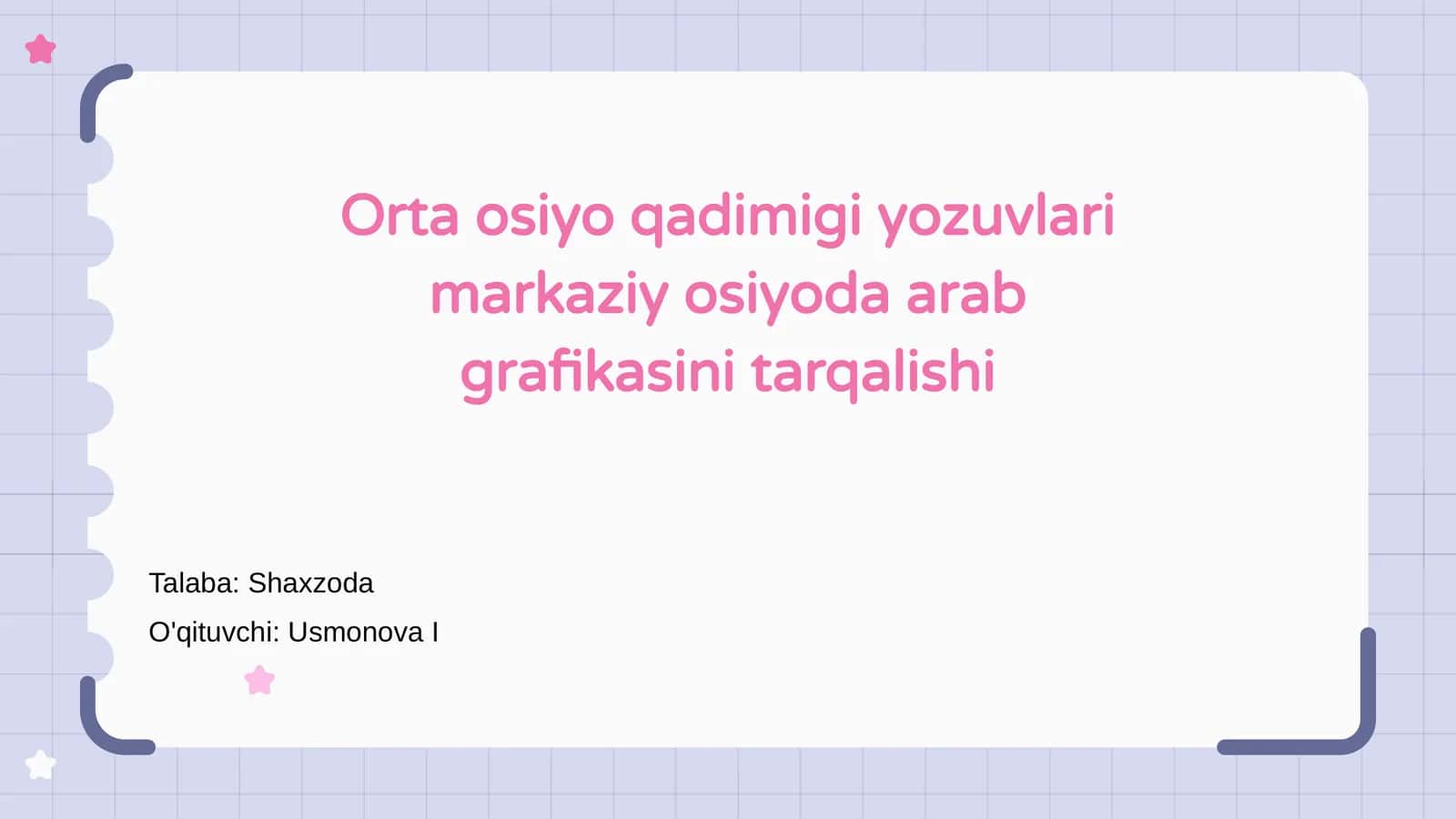Orta Osiyo Qadimiy Yozuvlari 1