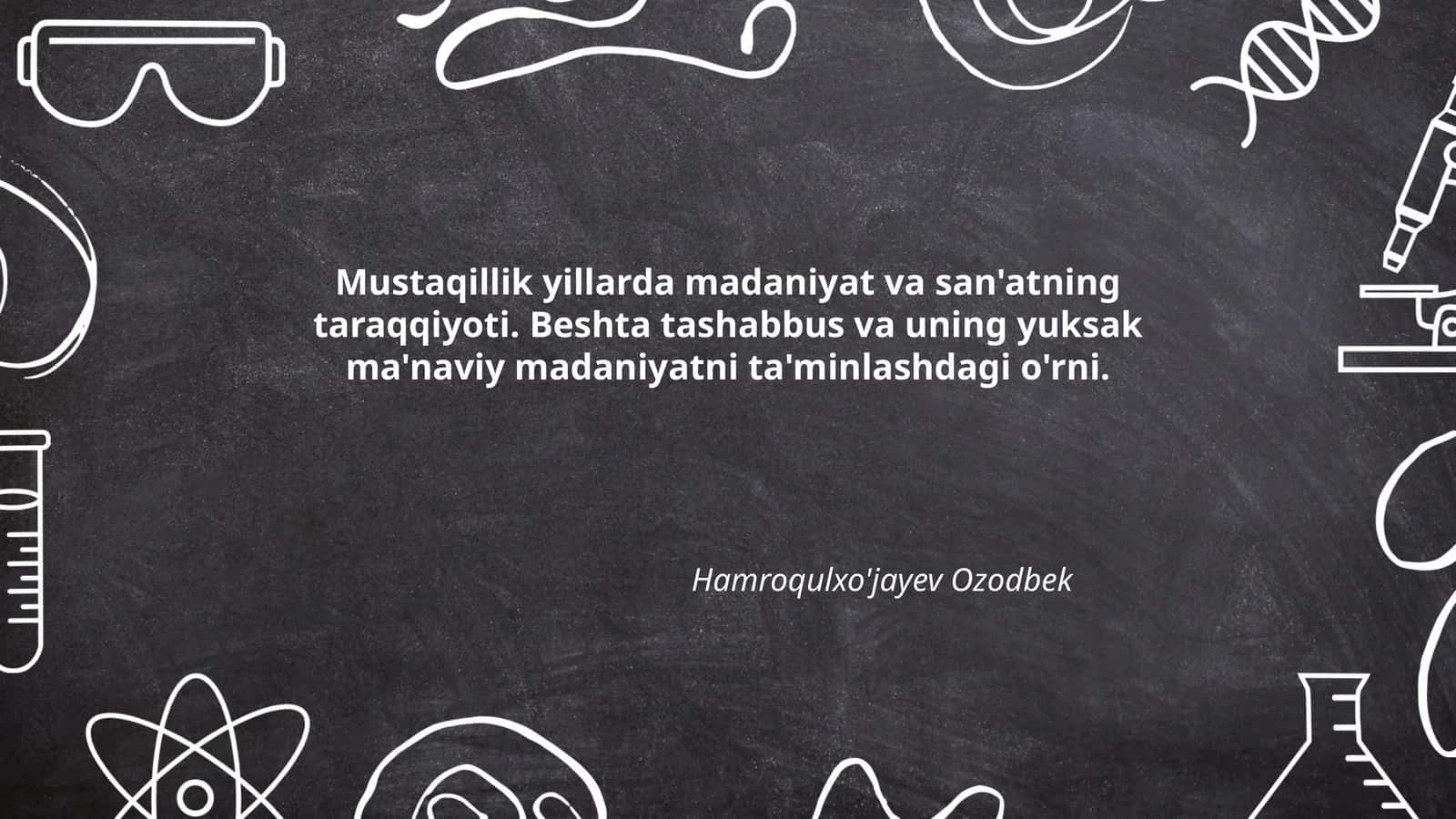 Mustaqillik yillarida madaniyat va san'atning taraqqiyoti 1