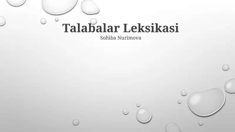 Talabalar Leksikasi 1