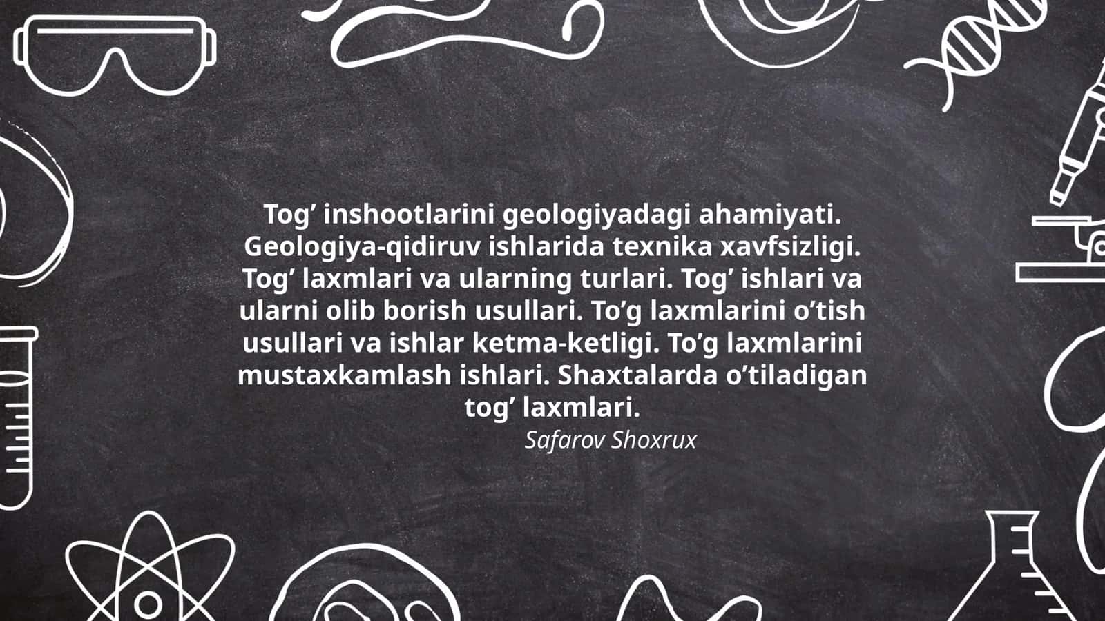 Tog’ inshootlarining geologiyadagi ahamiyati 1