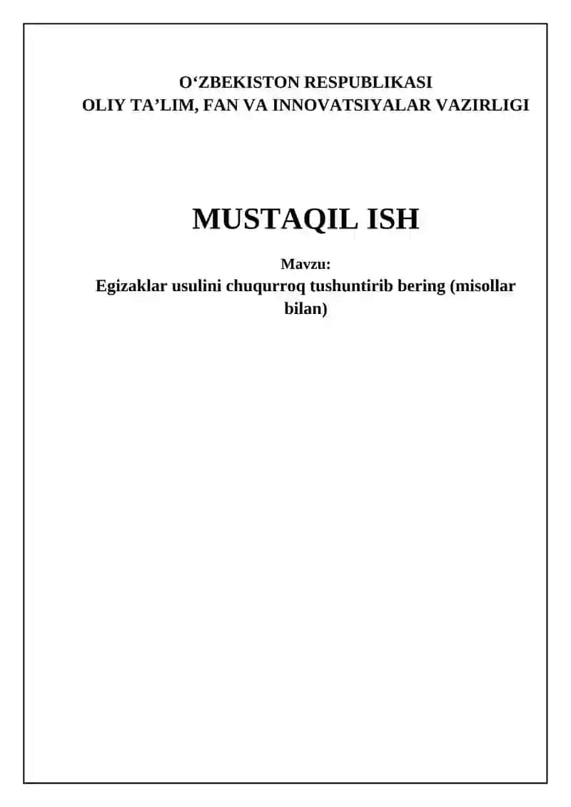 Egizaklar usuli