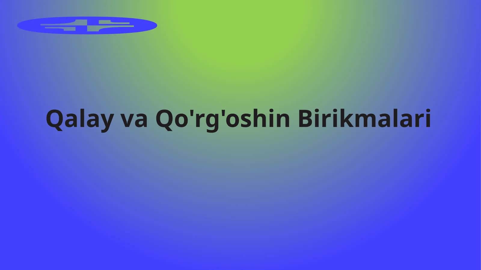 Qalay va Qo'rg'oshin Birikmalari 1