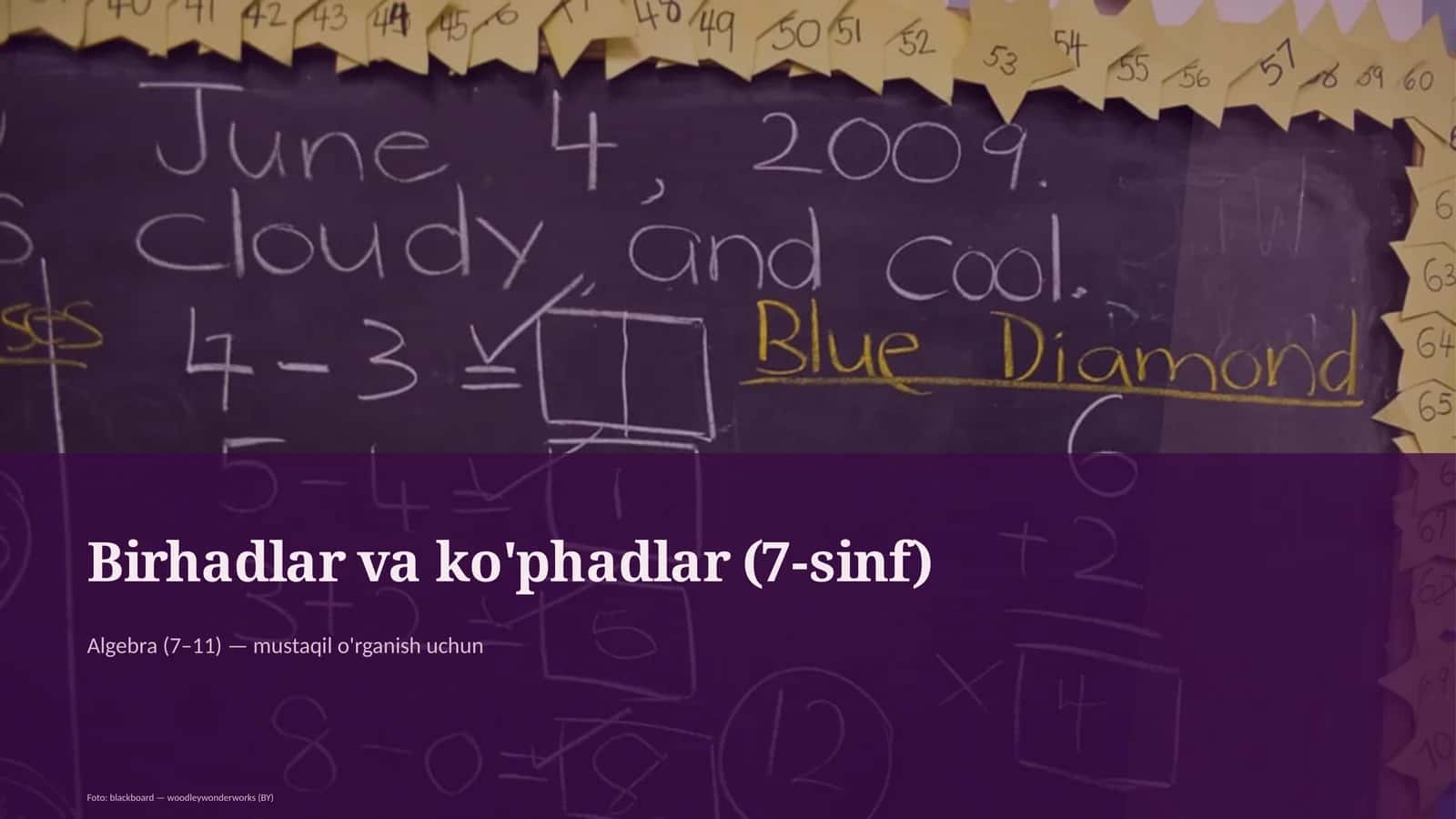 Birhadlar va ko'phadlar (7-sinf) 1
