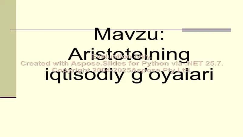 aristorelning iqtisodiy g'oyalari 1