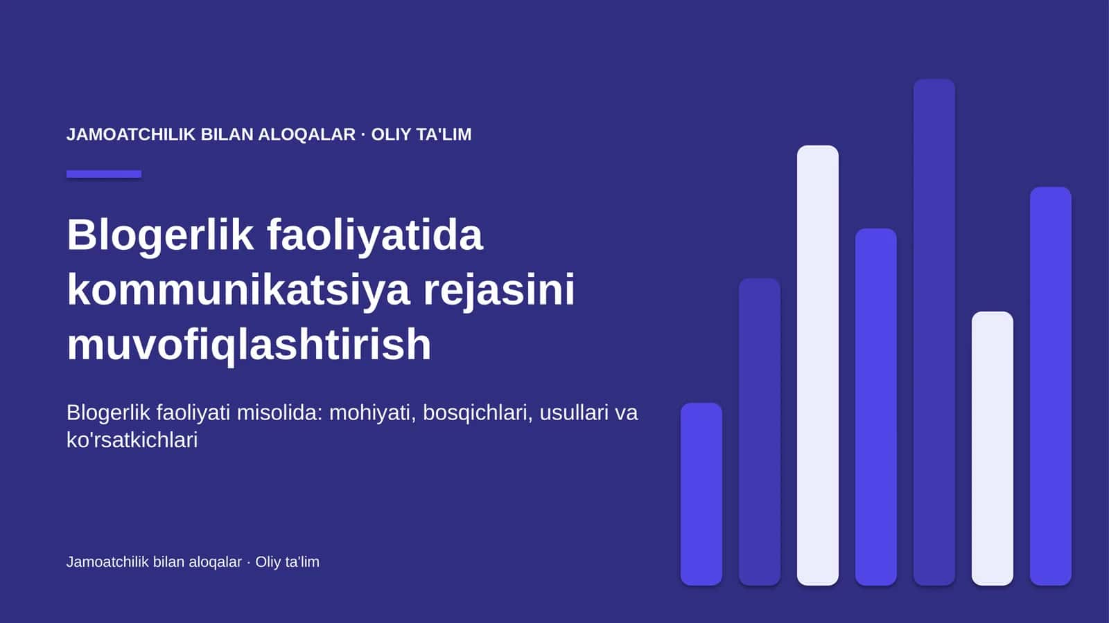 Kommunikatsiya rejasini muvofiqlashtirish 1