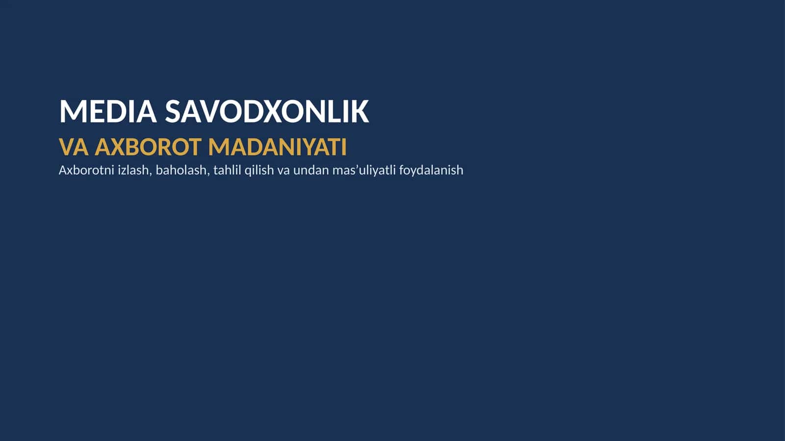 MEDIA SAVODXONLIK 1