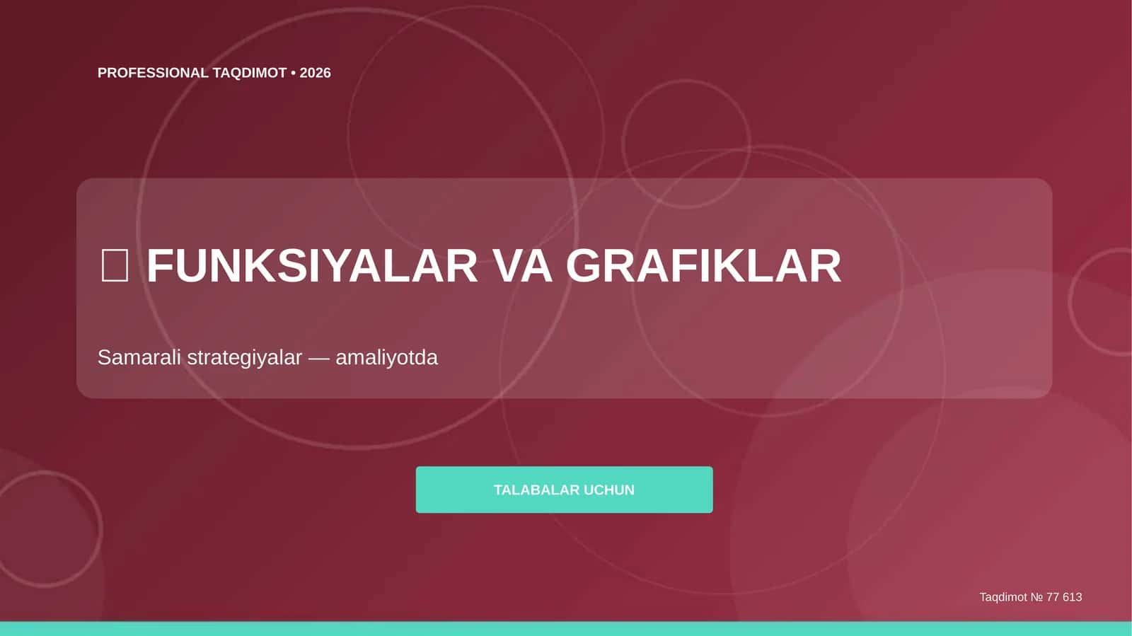 Funksiyalar va grafiklar: samarali strategiyalar (amaliyotda) [talabalar uchun] 1