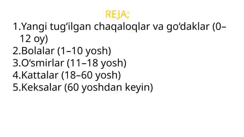 Chaqaloqlarda toʻgʻri ovqatlanish