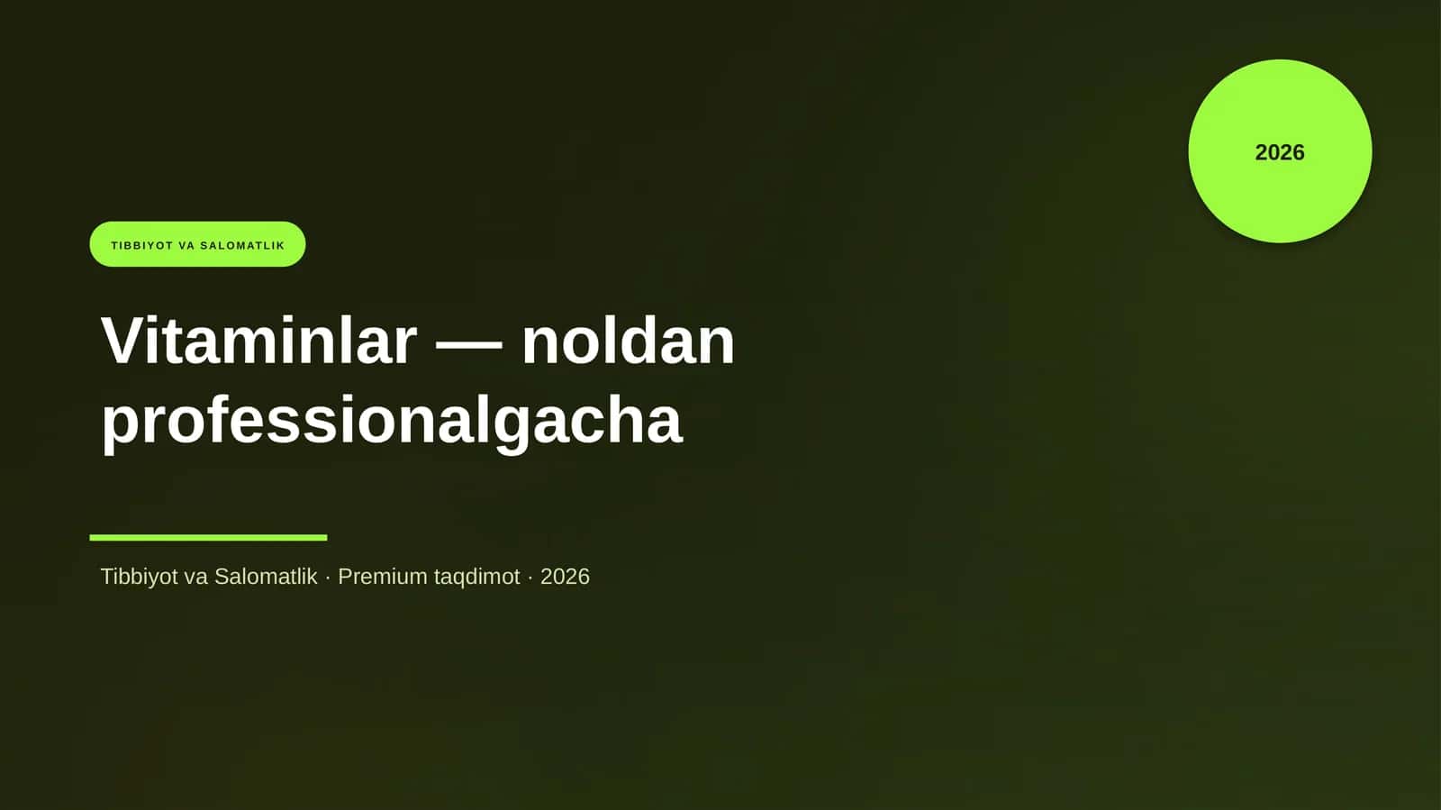 Vitaminlar — noldan professionalgacha 1