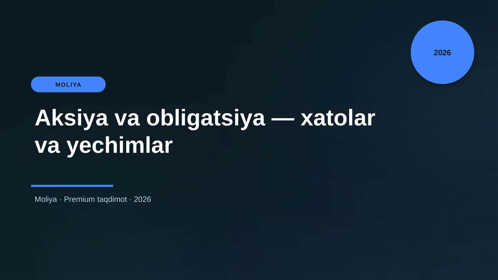 Aksiya va obligatsiya — xatolar va yechimlar 1