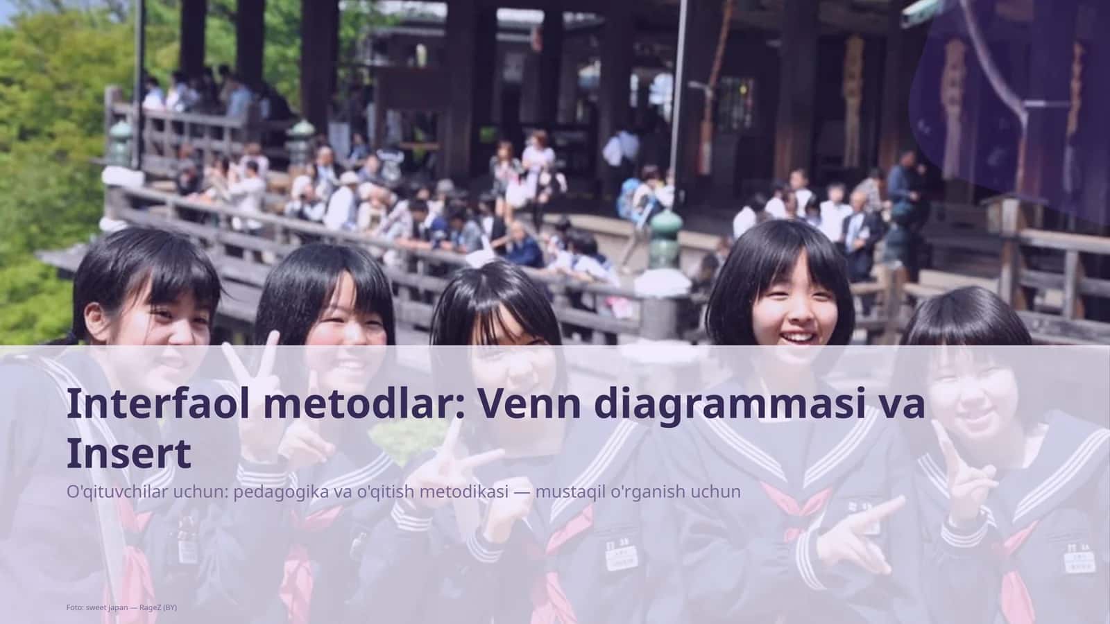 Interfaol metodlar: Venn diagrammasi va Insert 1