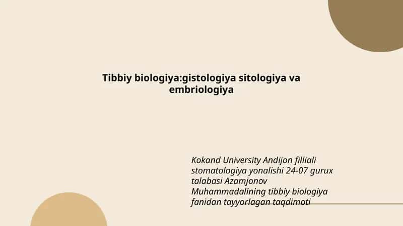 Tibbiy Biologiya 1