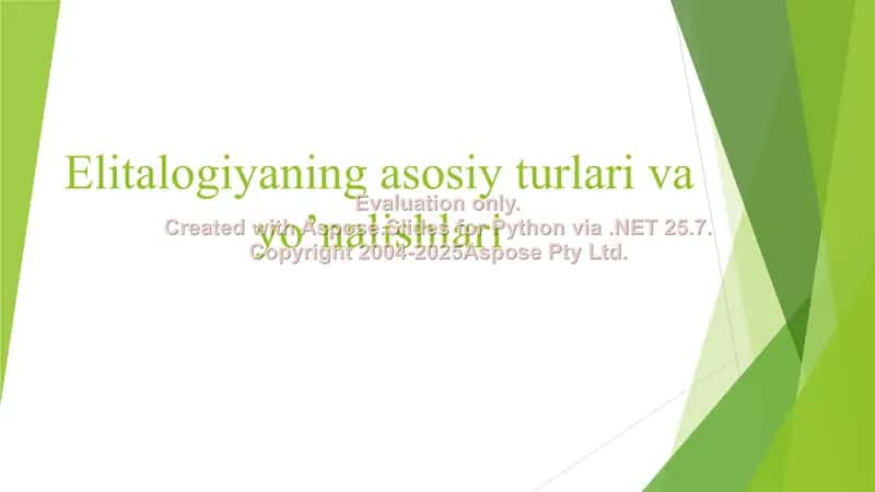 Elitalogiyaning asosiy turlari va yo’nalishlari 1