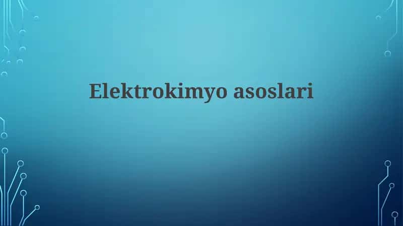 Elektrokimyoasoslari 1