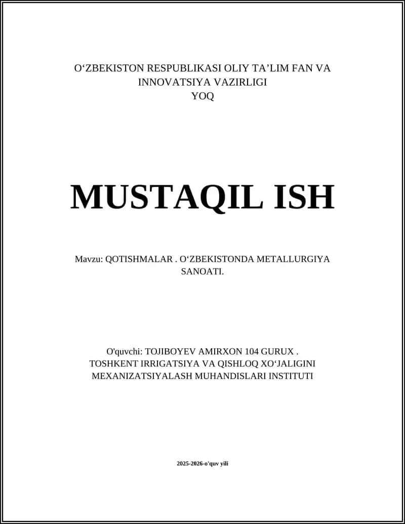 QOTISHMALAR 1