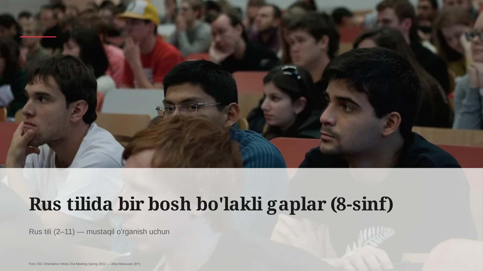 Rus tilida bir bosh bo'lakli gaplar (8-sinf) 1