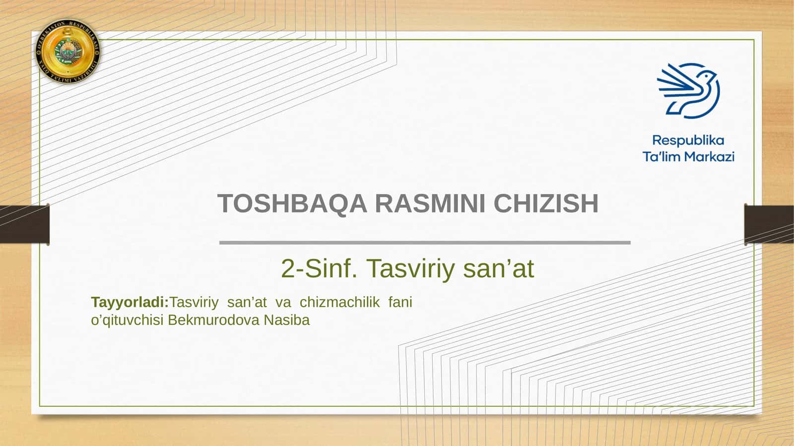 2-sinf Tasviriy san'at Toshbaqa rasmini chizish dars ishlanma 1