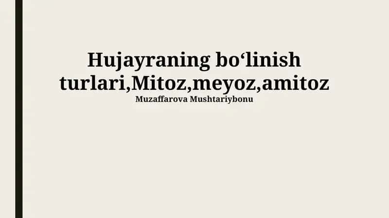 Mitroz va Meyozning taqqoslashi 1
