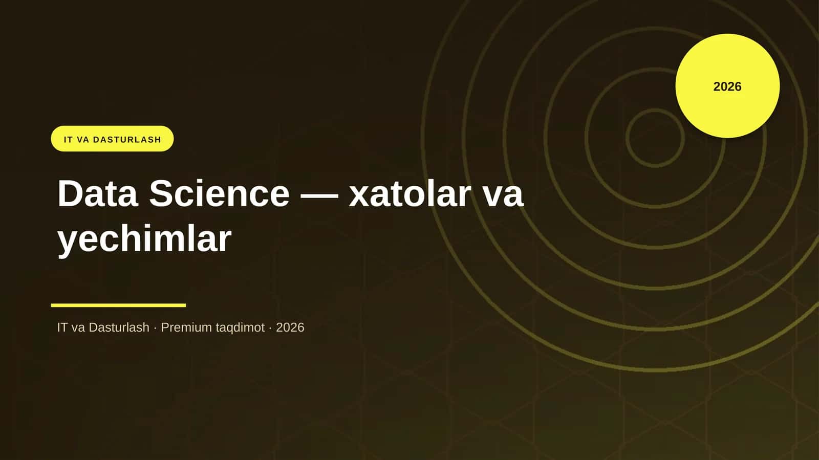 Data Science — xatolar va yechimlar 1