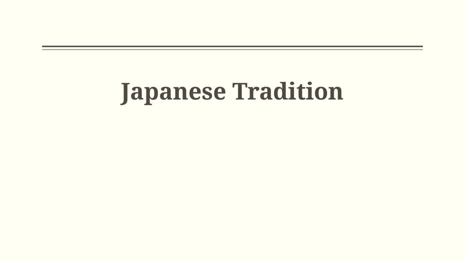 Japanese Tradition 1