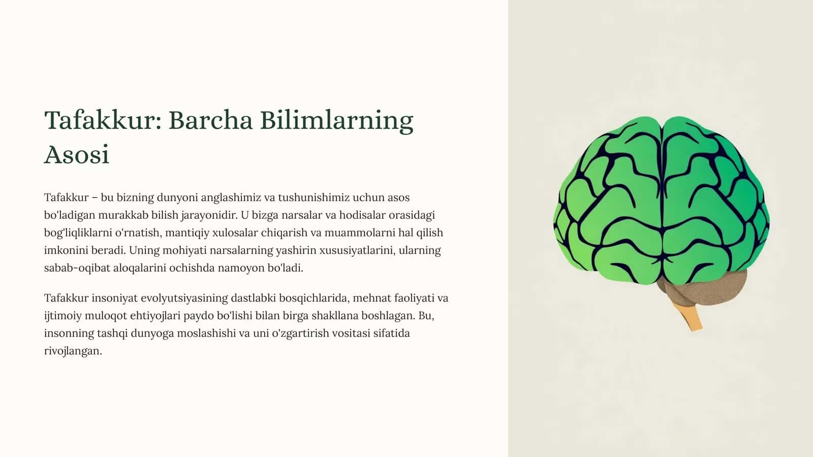 Tafakkur: Barcha Bilimlarning Asosi 1