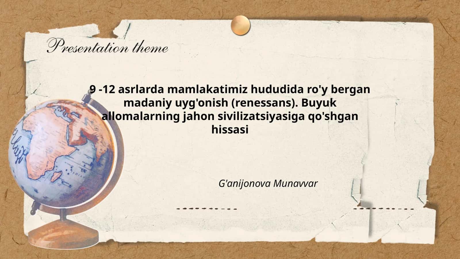 G'anijonova Munavvar 1
