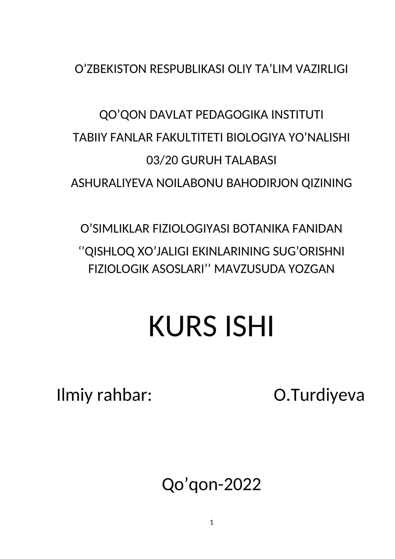 O'simliklarda suvning ahamiyati 1