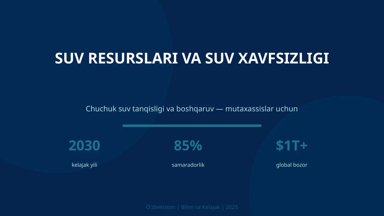 SUV RESURSLARI VA SUV XAVFSIZLIGI 1