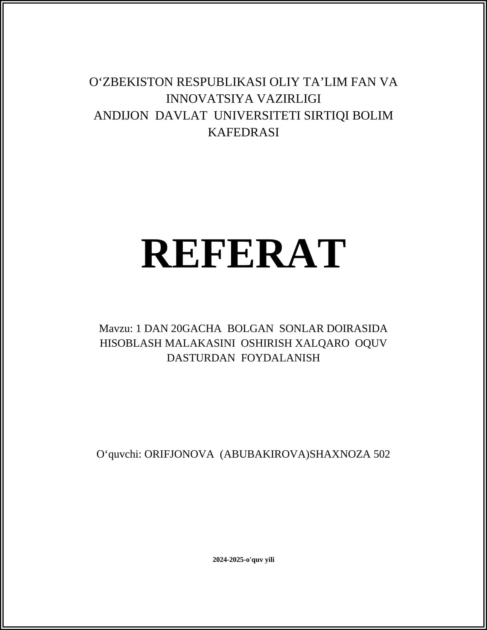 Matematik Adabiyotlar Tahlili 1