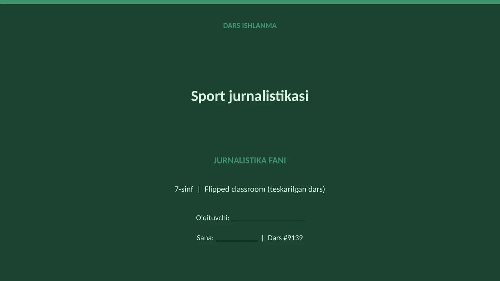 Sport jurnalistikasi 1