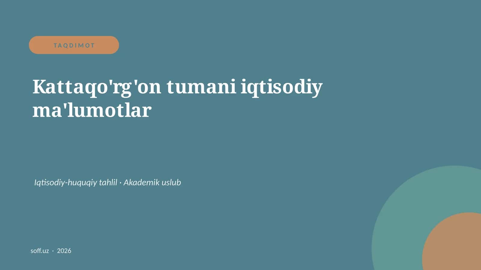 Kattaqo'rg'on tumani iqtisodiy ma'lumotlar 1