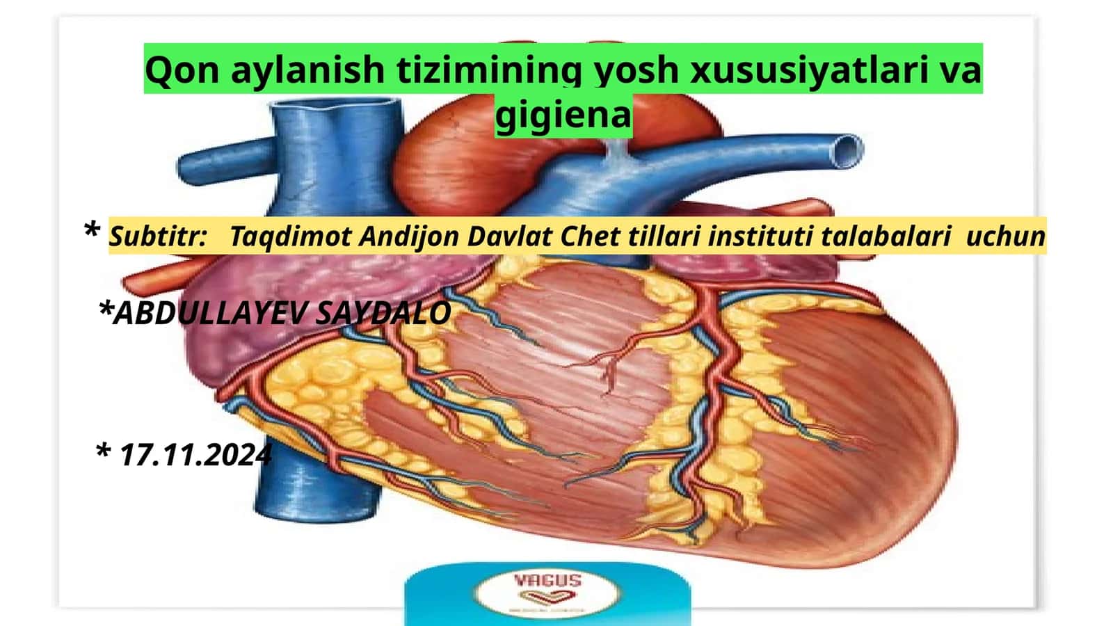 Qon aylanish tizimining yosh xususiyatlari va gigiena 1