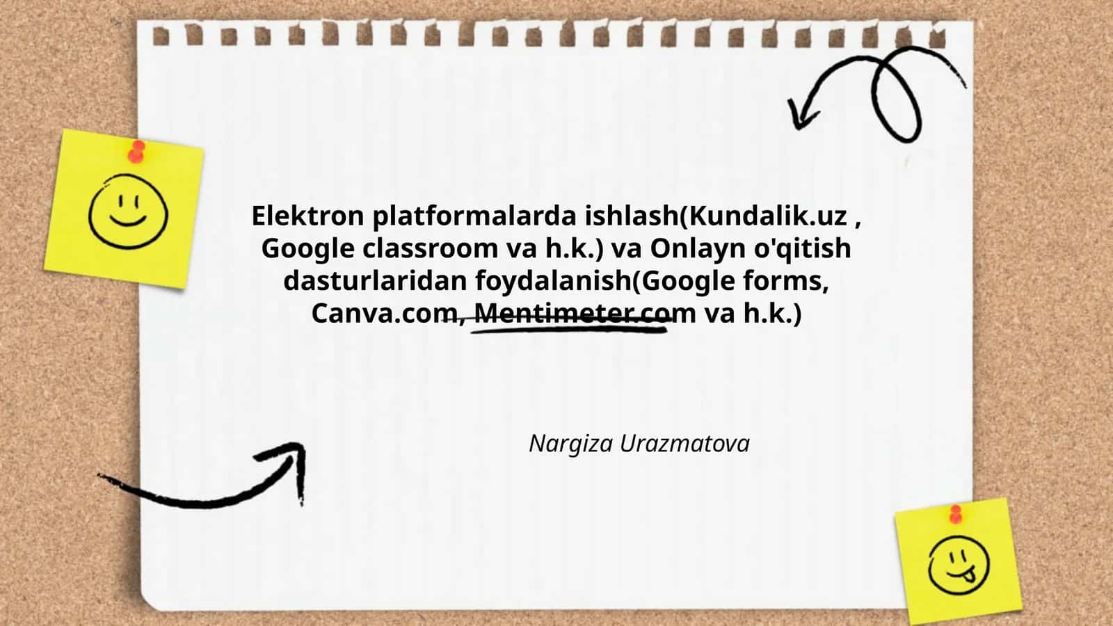 Elektron platformalarda ishlash va Onlayn o'qitish dasturlari 1