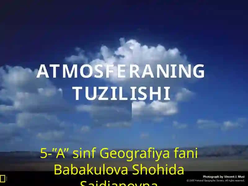 ATMOSFERANING TUZILISHI
