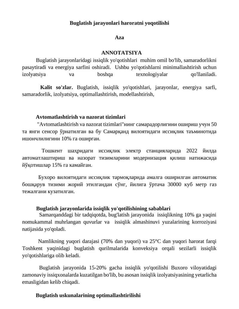 Avtomatlashtirish va nazorat tizimlari 1