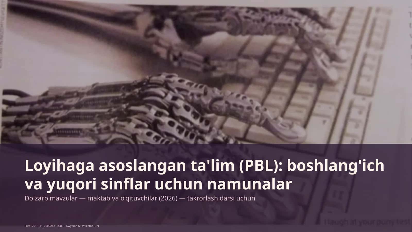 Loyihaga asoslangan ta'lim (PBL): boshlang'ich va yuqori sinflar uchun namunalar 1