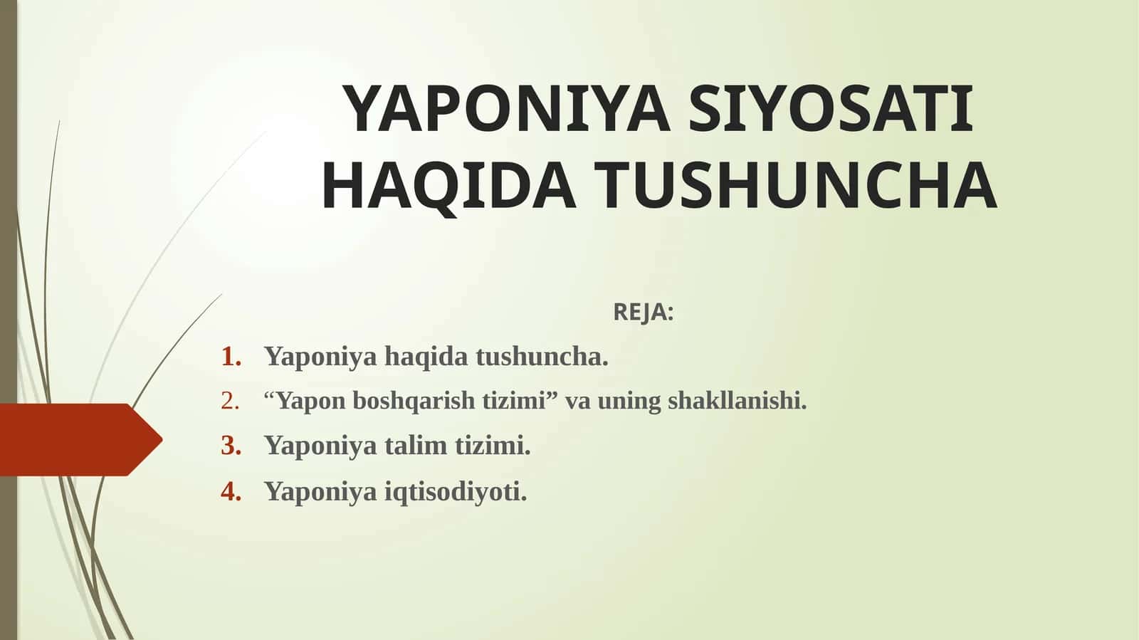 YAPONIYA SIYOSATI HAQIDA TUSHUNCHA 1