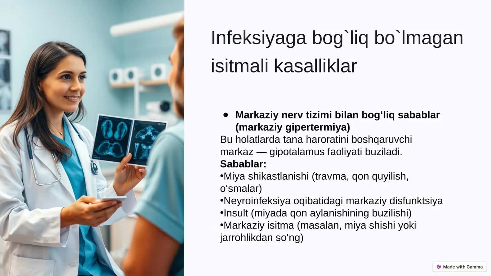 Infeksiyaga bog`liq bo`lmagan isitmali kasalliklar 1