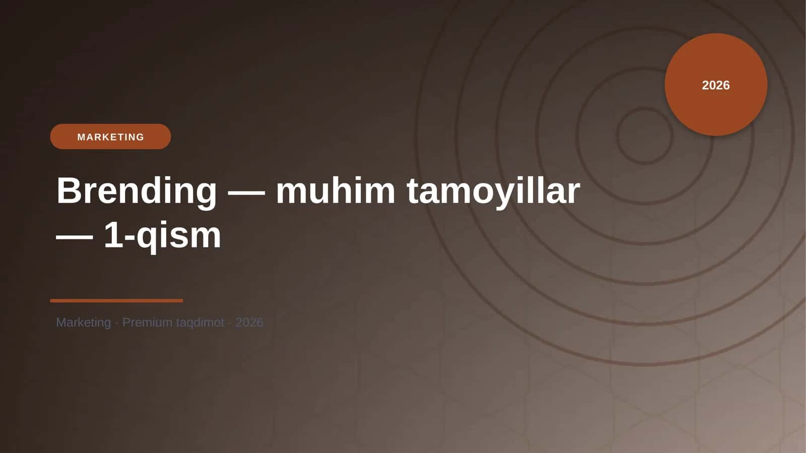Brending — muhim tamoyillar — 1-qism 1