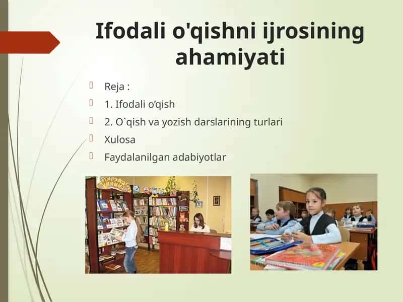 Ifodalio'qishni ijrosining ahamiyati 1