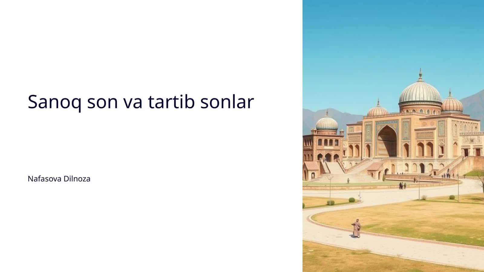 Sanoq son va tartib sonlar 1