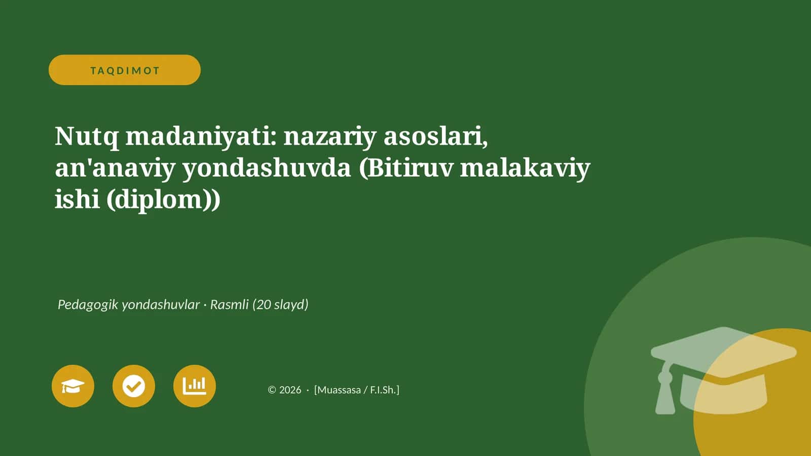 Nutq madaniyati: nazariy asoslari, an'anaviy yondashuvda (Bitiruv malakaviy ishi (diplom)) 1