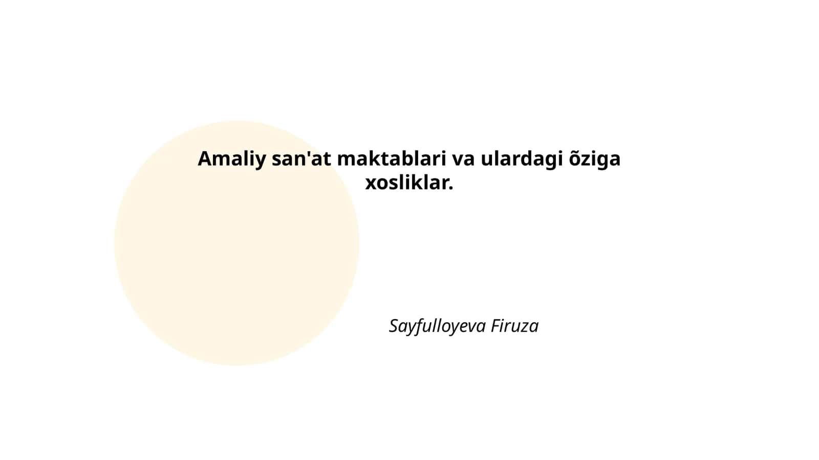 Amaliy san'at maktablari va ulardagi õziga xosliklar 1