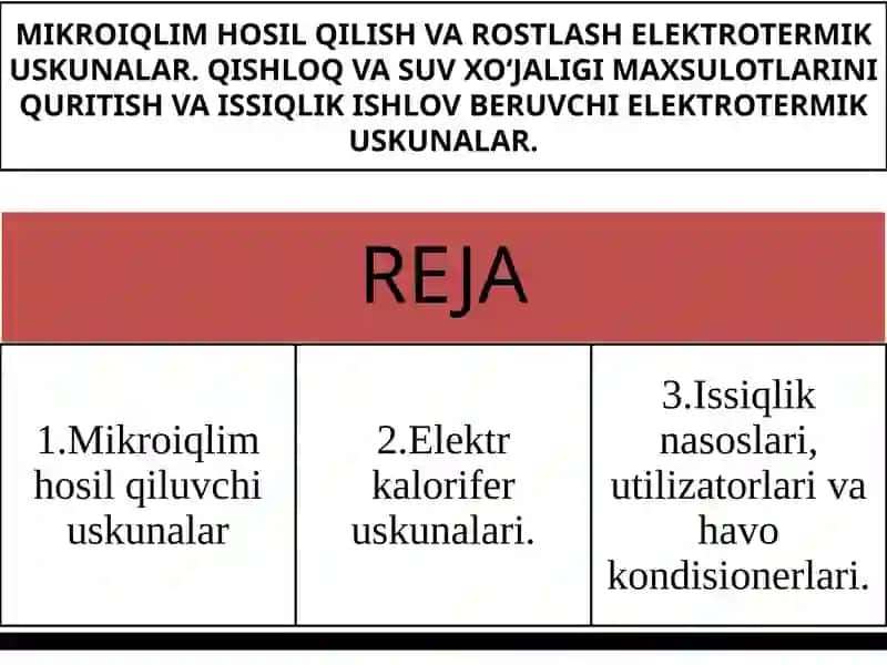 Elektrotermik uskunalar 1