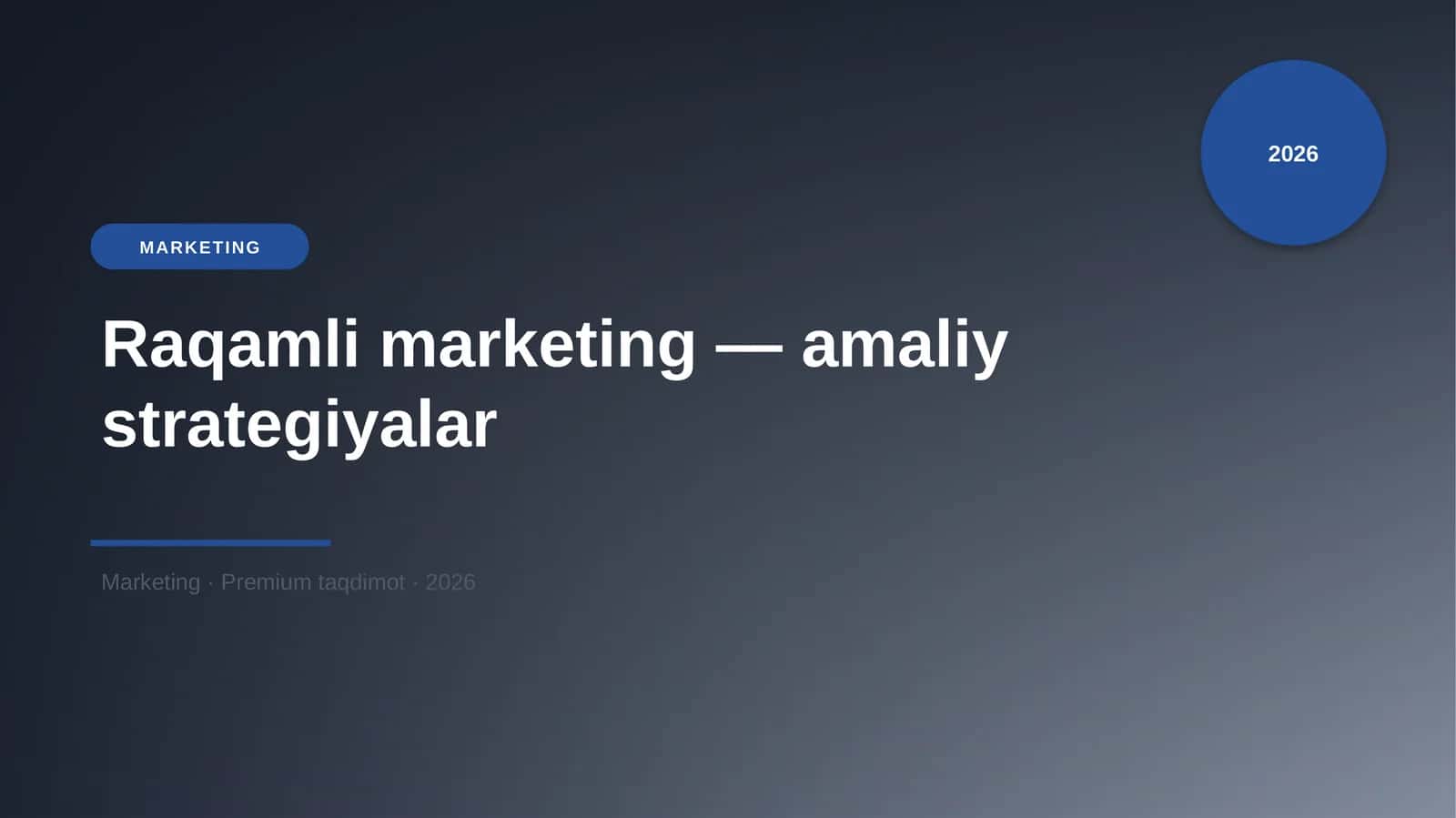 Raqamli marketing — amaliy strategiyalar 1