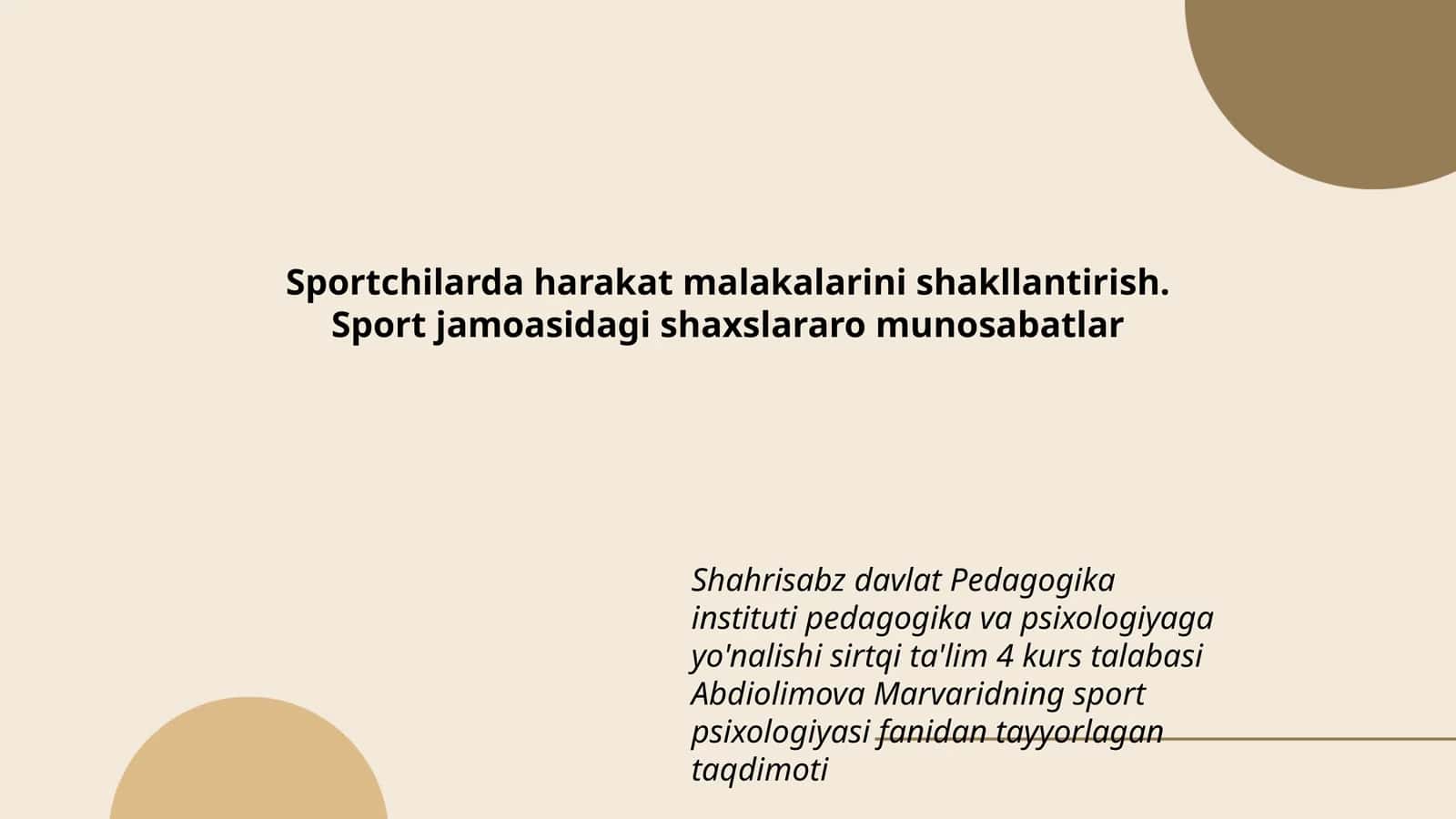 Sportchilarda harakat malakalarini shakllantirish 1