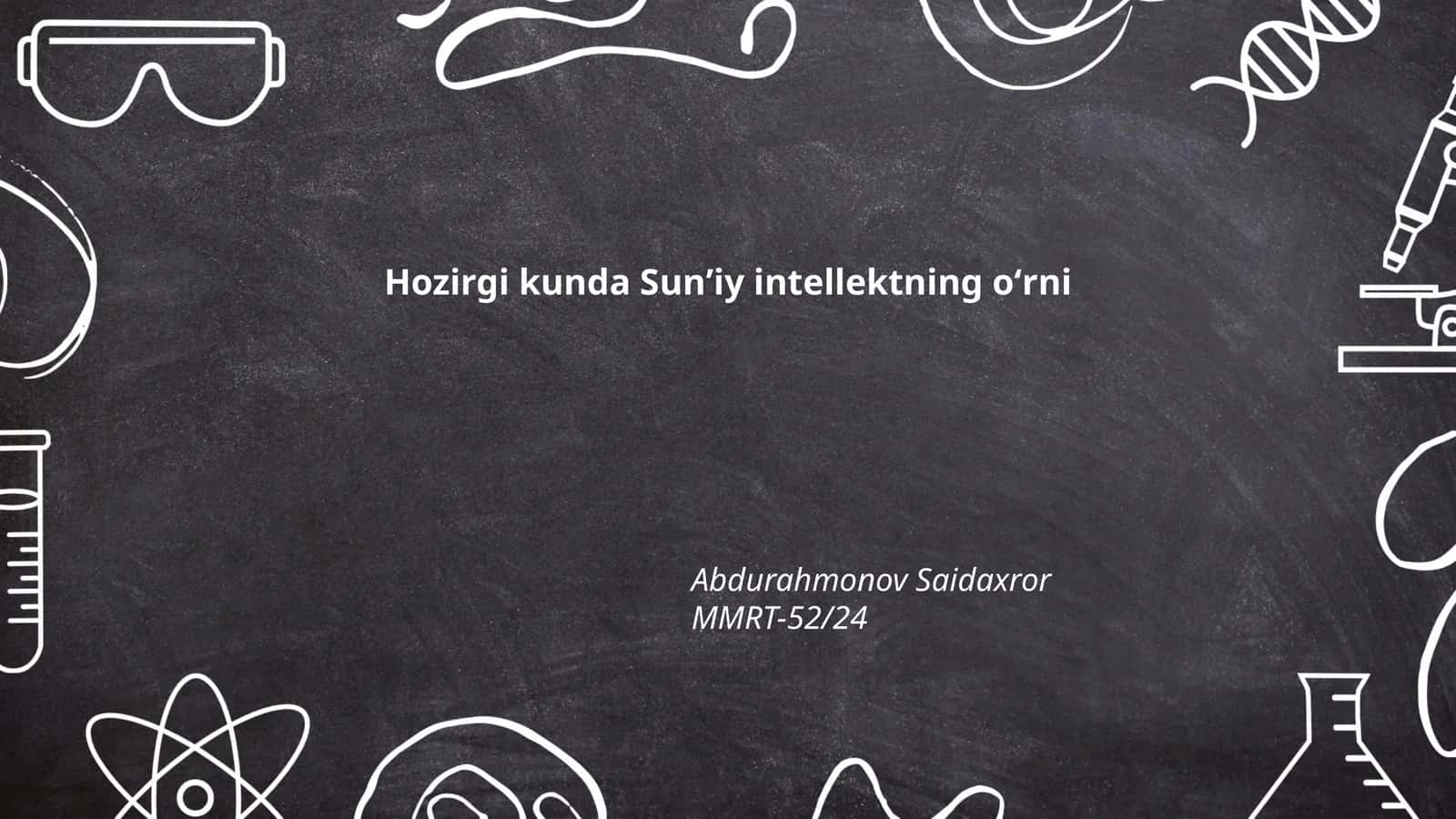 Sun'iy intellektning oʻrni 1