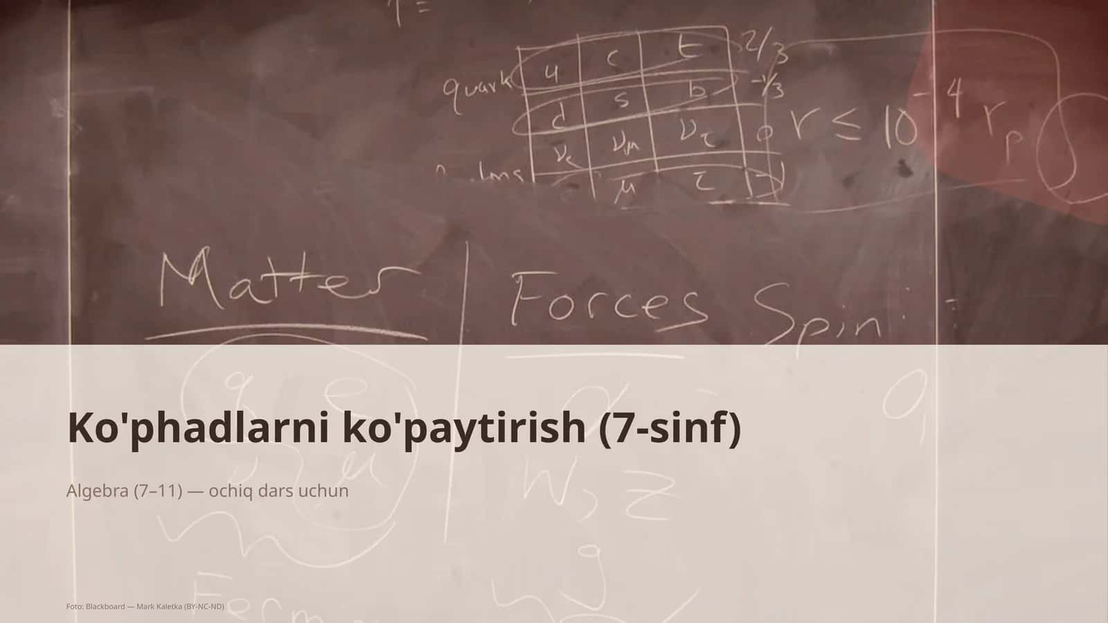 Ko'phadlarni ko'paytirish (7-sinf) 1